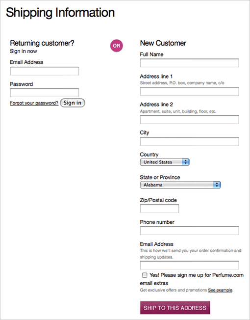 Shipping-information in Fundamental Guidelines Of E-Commerce Checkout Design